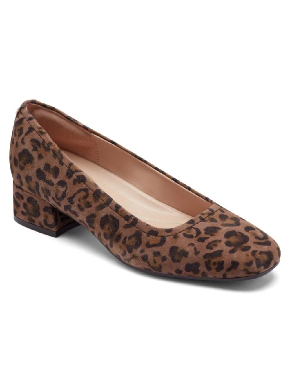 Easy Spirit Jain EFlex Leopard Suede Block Heel Pumps Size 6.5 M